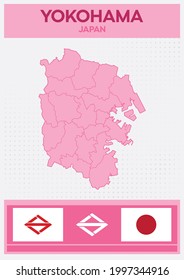 Minimalistic Map of Yokohama, Japan