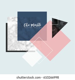 Minimalistic Marble Modern Shapes Vector Design