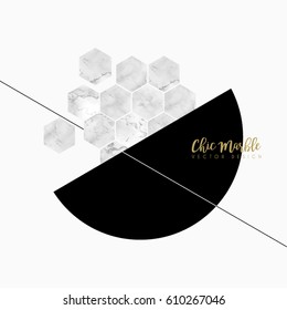 Minimalistic Marble Modern Shapes Vector Design