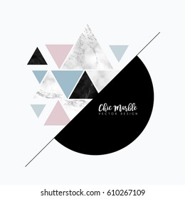 Minimalistic Marble Modern Shapes Vector Design