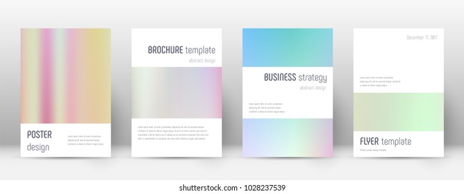 Minimalistic marvelous template for Brochure, Annual Report, Magazine, Poster, Corporate Presentation, Portfolio, Flyer. Astonishing pastel hologram cover page.