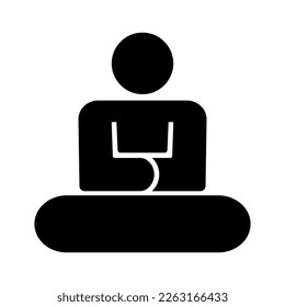 Minimalistic Meditating Person. Yoga Pictogram vector illustration