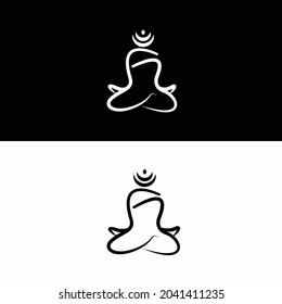 minimalistic meditation logo. simple logos. vector meditation logo.