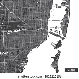 Minimalistic Miami city map poster design.