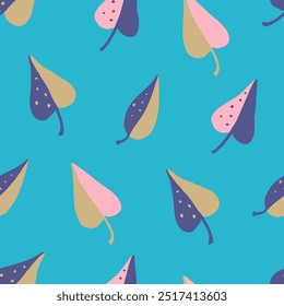 Minimalistic modern abstract floral seamless pattern in pastel colors. Vector illustration