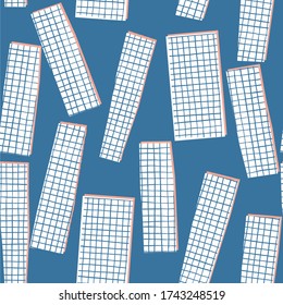 Minimalistic modern abstract gingham seamless pattern in vector. Contemporary collage prints collection