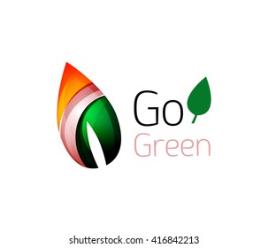 Minimalistic modern abstract leaf design, nature logo. Vector illustration