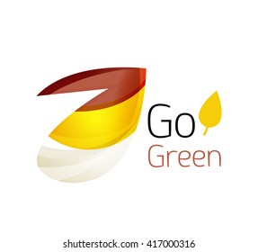 Minimalistic modern abstract leaf design, nature logo. Vector illustration
