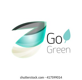 Minimalistic modern abstract leaf design, nature logo. Vector illustration