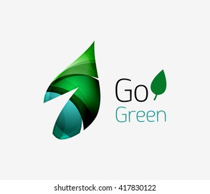 Diseño minimalista de hojas abstractas, logotipo de la naturaleza. Ilustración del vector