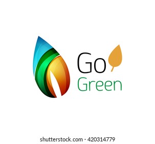 Minimalistic modern abstract leaf design, nature logo. Vector illustration