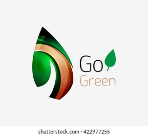 Minimalistic modern abstract leaf design, nature logo. Vector illustration