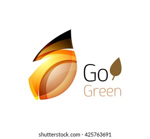 Minimalistic modern abstract leaf design, nature logo. Vector illustration