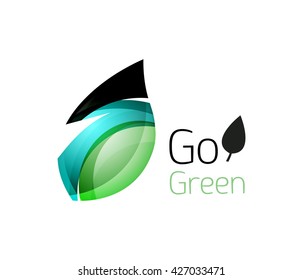 Minimalistic modern abstract leaf design, nature logo. Vector illustration