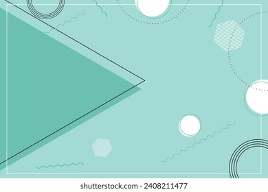  Minimalistic Modern Background Inspired by Memphis Design , geometric shapes, light greenish-blue tone