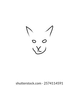 
Minimalistic and modern cat logo design featuring a sleek silhouette of a cat in a sitting posture, with clean lines.