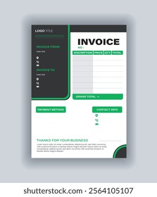 Minimalistic modern clean invoice design