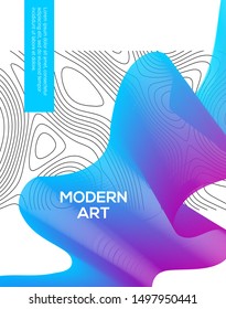Minimalistic modern design from abstract grid resembling topographic map. Abstract background for design business cards, invitations, gift cards, flyers, brochures.