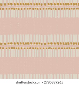 Minimalistic modern  ink, pencil, brush strokes seamless pattern. Geometric doodle shapes of spots, dots, circles, strokes, stripes, lines shabby chic cottagecore pink cream. Neutral feminine design 
