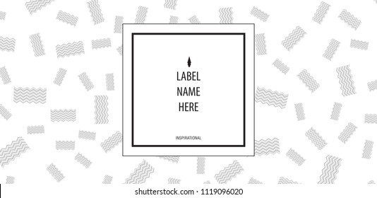 Minimalistic modern label for bottle of liquid soap, spirit, wine, water or other. Random text example. Vector Illustration.