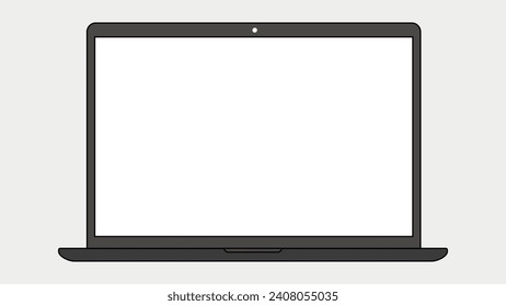 Minimalistic Modern Laptop with Blank Screen