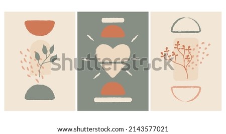 Minimalistic modern posters in boho style. Vector design.