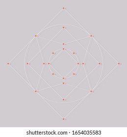 Forma moderna minimalista con líneas y puntos, estilo de geometría futurista, eps8