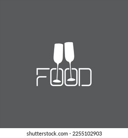 Minimalistic modern vector Food logo.