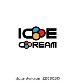 Minimalistic modern vector Ice Cream logo.