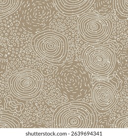 Minimalistic Monochrome Abstract Hand Drawn Seamless Pattern. Vector Abstract Line Art Template Design. Simple Fashion Pattern. Trendy Contemporary Print Design. Not AI