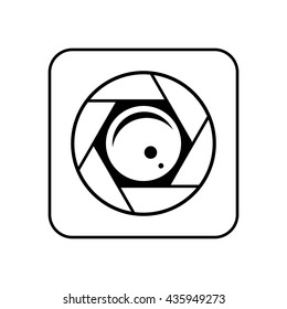 Minimalistic, monochrome, icon mobile camera for phone vector illustration for design