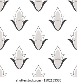 Minimalistic monochrome seamless pattern in scandinavian style