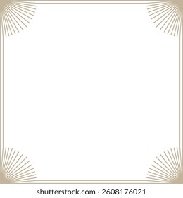 Minimalistic Monoline Art Deco Square Frame