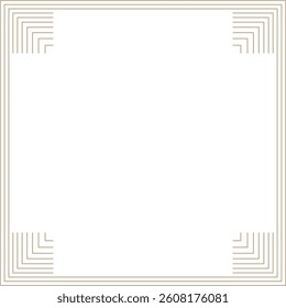 Minimalistic Monoline Art Deco Square Frame