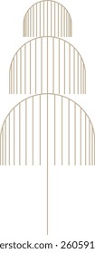 Minimalistic Monoline Tree Design Element
