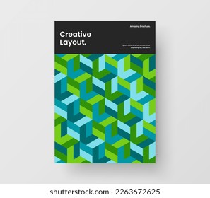 Minimalistic mosaic shapes flyer concept. Modern annual report vector design layout.