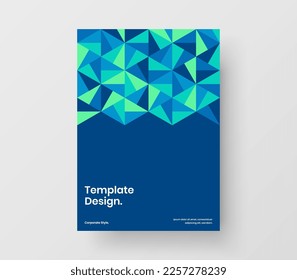 Minimalistic mosaic shapes presentation illustration. Fresh flyer A4 design vector template.