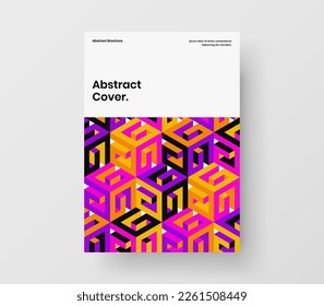 Minimalistic mosaic shapes presentation layout. Isolated booklet vector design concept.