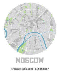 Minimalistic Moscow city map icon.