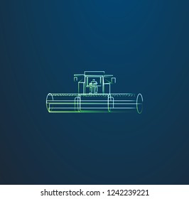 Minimalistic Neon Farming Machinery Illustration - Vector Design