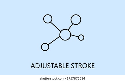 minimalistic network icon, logo or symbol with fully ajustable strokes