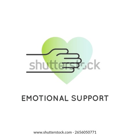 Minimalistic neuroconnection symbol vector icon. Emotional bond support, group therapy, empathy, spiritual growth, interpersonal healing, belonging, heart, brain. Mental health apps, wellness content