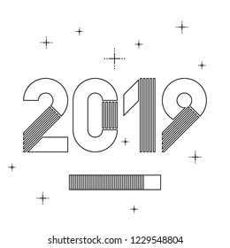 minimalistic new year 2019 loading card
