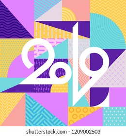 Minimalistic new year greeting card.