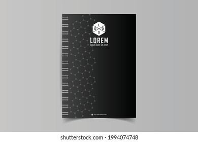 Minimalistic Notebook cover design templates. Layout set for covers of books, albums, notebooks, reports, magazines. Cover page design template. Geometric brochure layout. Vector illustration 