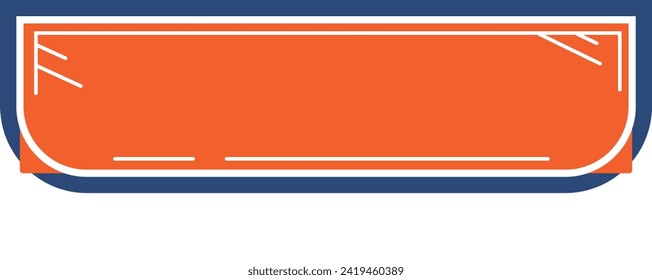 Minimalistic orange skateboard deck design. Graphic skateboarding illustration with blue accents.