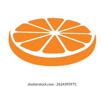 Minimalistic orange wedge icon in flat design.