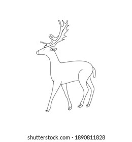 Minimalistic Outline of a Deer Vector Illustration