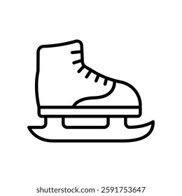 Minimalistic Outline of an Ice Skate for Winter Activities and Sports