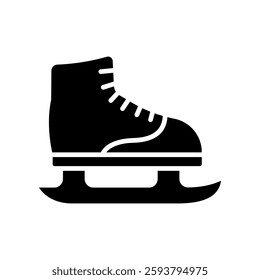 Minimalistic Outline of an Ice Skate for Winter Activities and Sports